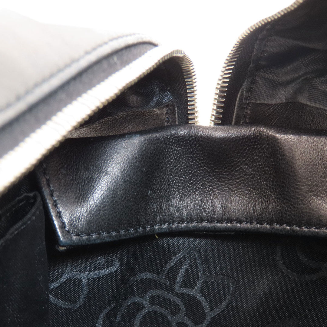 CHANEL Tote Bag lambskin black Mademoiselle SilverMetal Women Used Authentic