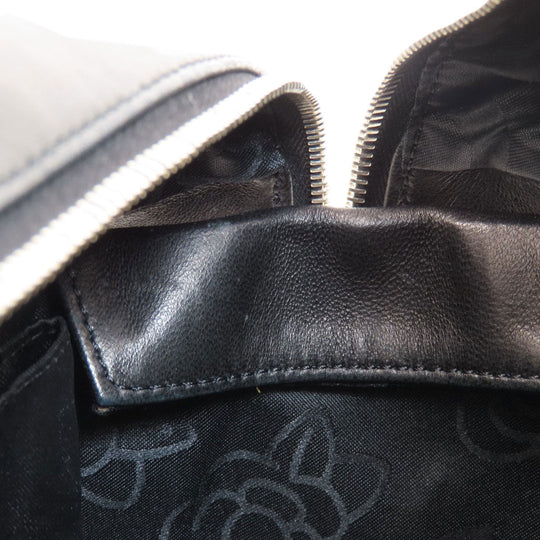 CHANEL Tote Bag lambskin black Mademoiselle SilverMetal Women Used Authentic