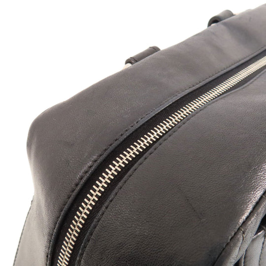 CHANEL Tote Bag lambskin black Mademoiselle SilverMetal Women Used Authentic