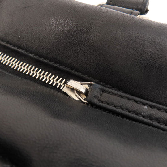 CHANEL Tote Bag lambskin black Mademoiselle SilverMetal Women Used Authentic