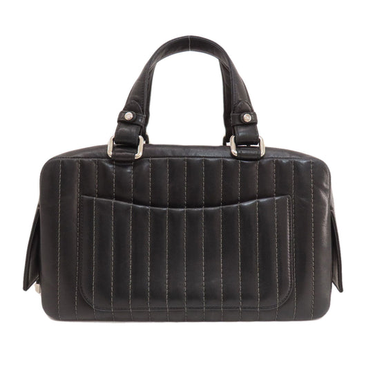 CHANEL Tote Bag lambskin black Mademoiselle SilverMetal Women Used Authentic