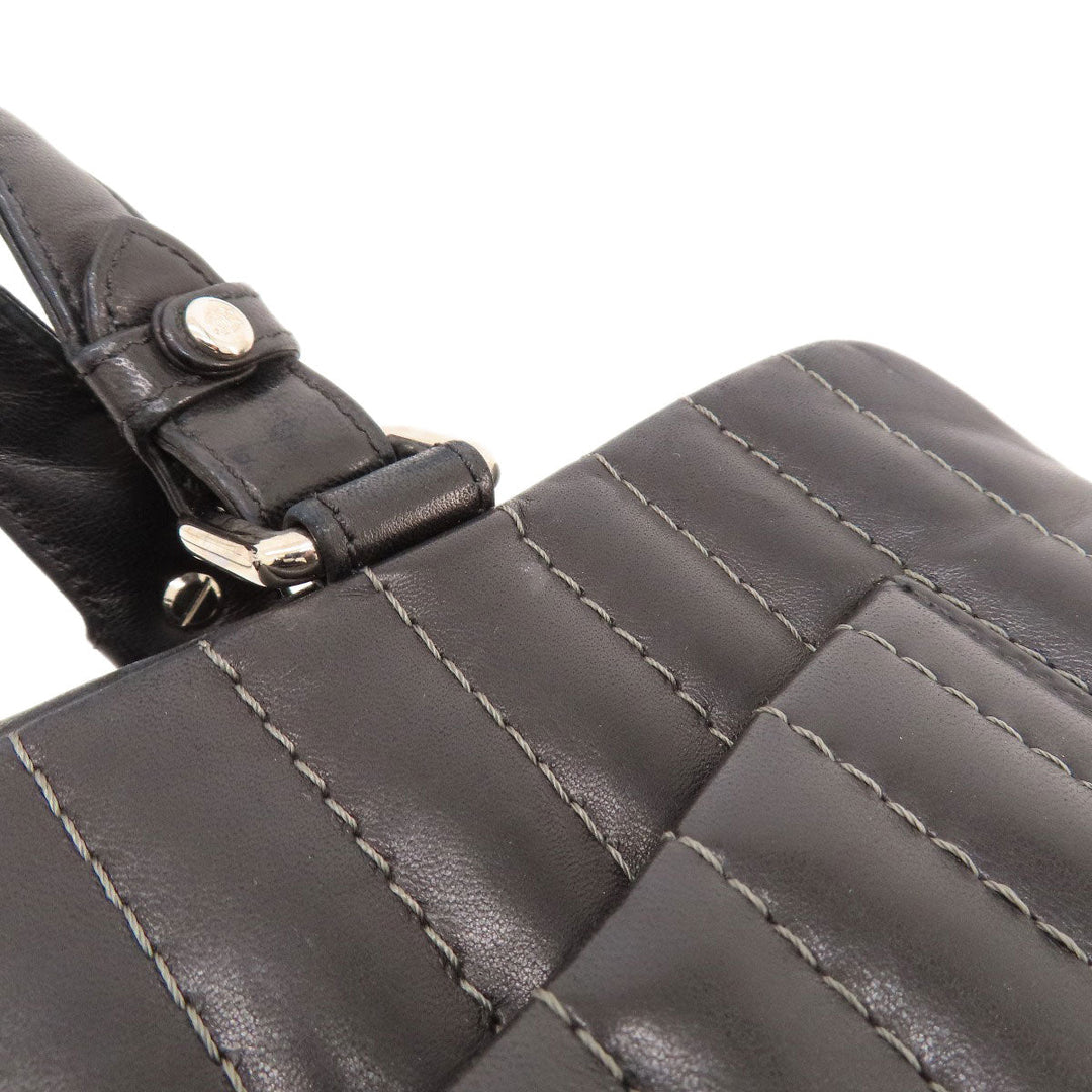 CHANEL Tote Bag lambskin black Mademoiselle SilverMetal Women Used Authentic