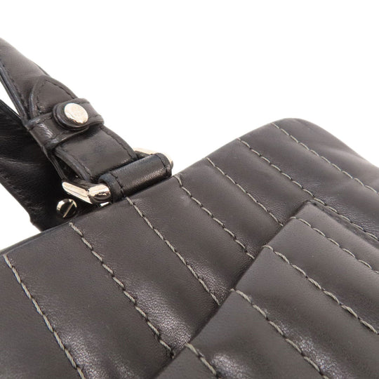 CHANEL Tote Bag lambskin black Mademoiselle SilverMetal Women Used Authentic
