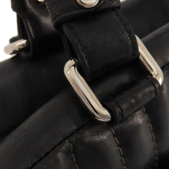 CHANEL Tote Bag lambskin black Mademoiselle SilverMetal Women Used Authentic