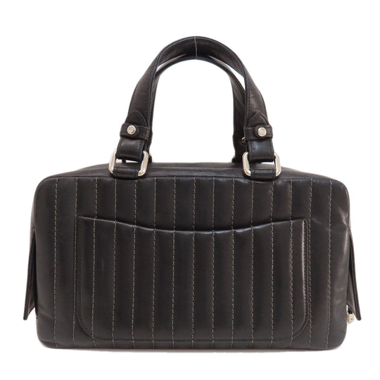 CHANEL Tote Bag lambskin black Mademoiselle SilverMetal Women Used Authentic