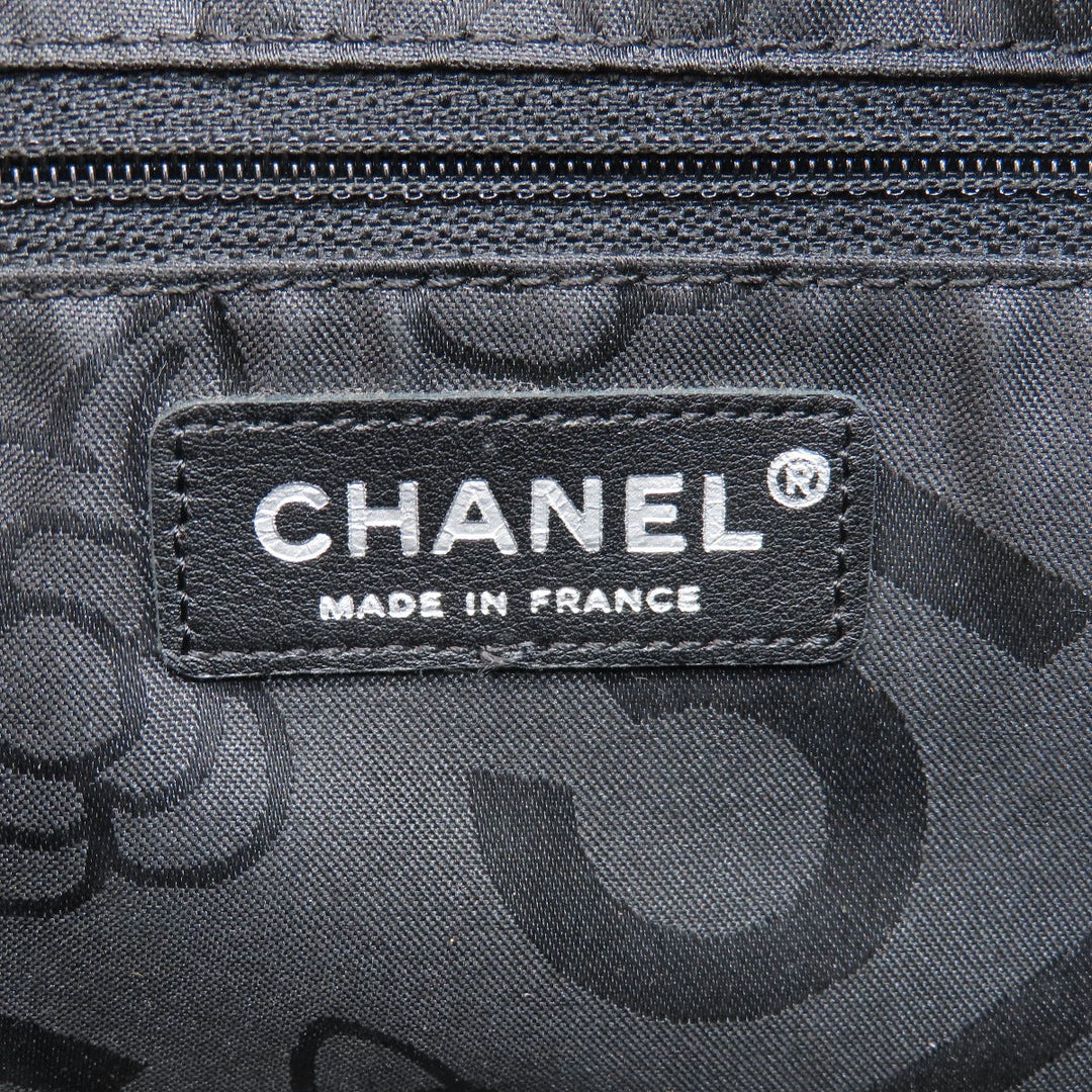CHANEL Tote Bag lambskin black Mademoiselle SilverMetal Women Used Authentic