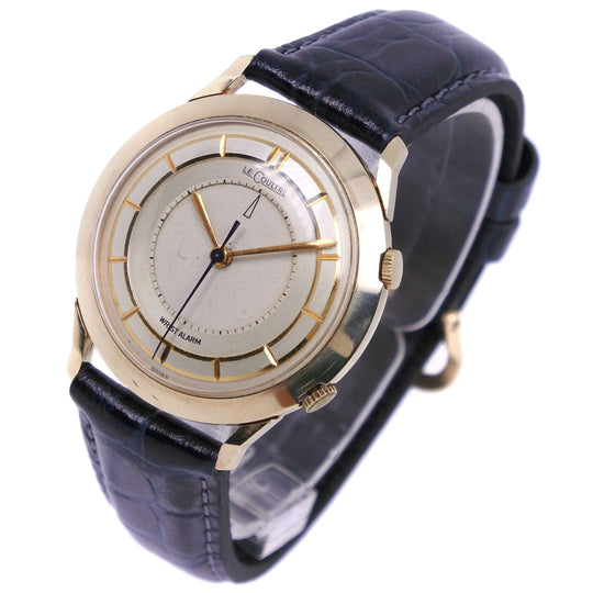 JAEGER-LECOULTRE Watches Hand Winding Stainless Steel, Leather, 10k Gold Filled gold cal.814 vintage Memo box Silver dial mens Used Authentic