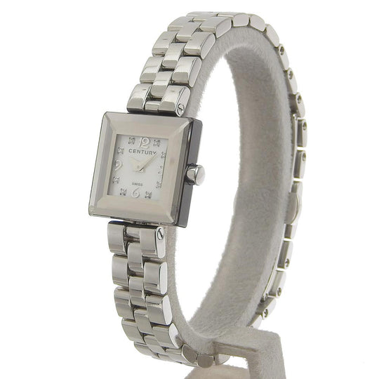 CENTURY Watches Quartz 907.7.F.AB1.11-SA Stainless Steel, Diamond Silver 8P diamond jolly joker White shell dial Women Used Authentic