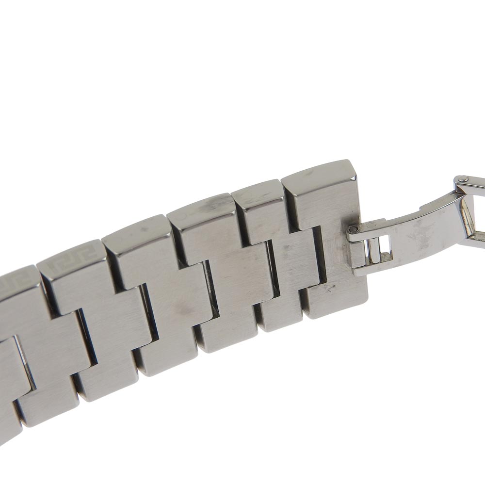VERSACE Watches Quartz Stainless Steel Silver black dial Women Used Authentic