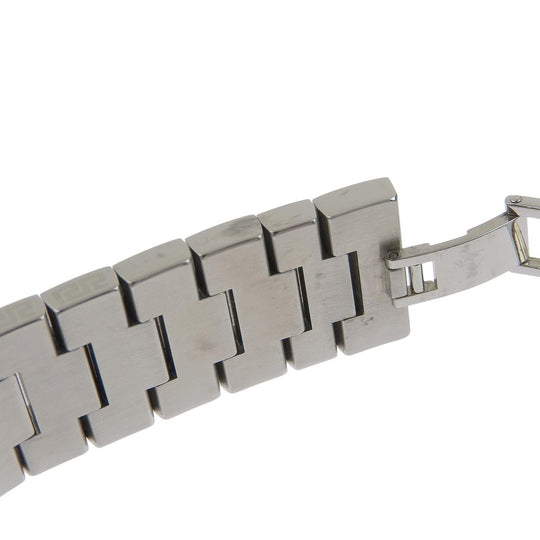 VERSACE Watches Quartz Stainless Steel Silver black dial Women Used Authentic