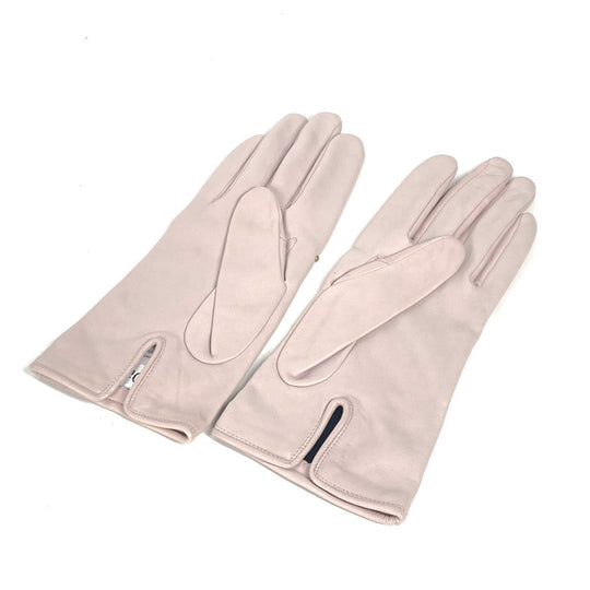 Dior gloves leather pink Studs Cannage Women 8 Used Authentic