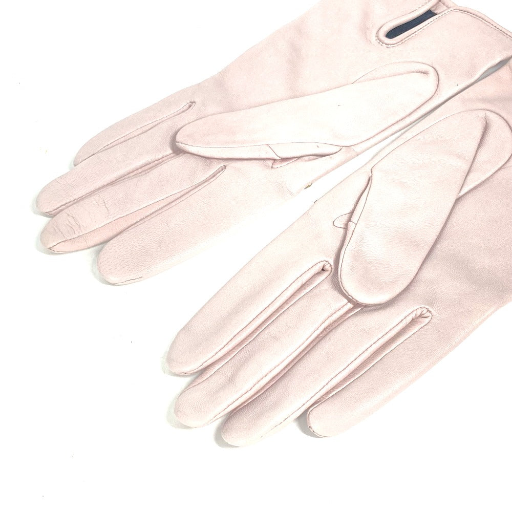 Dior gloves leather pink Studs Cannage Women 8 Used Authentic