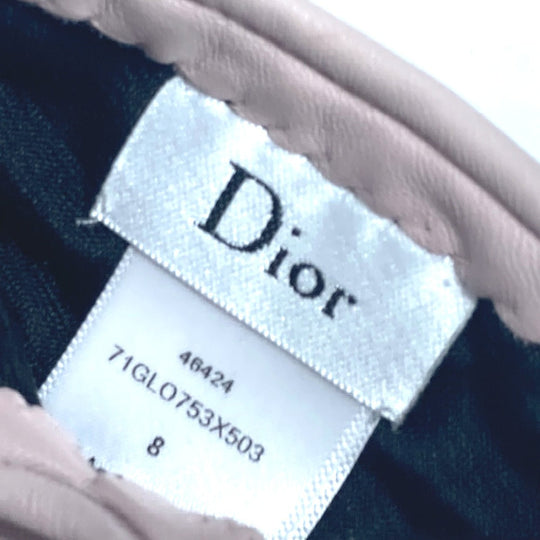 Dior gloves leather pink Studs Cannage Women 8 Used Authentic