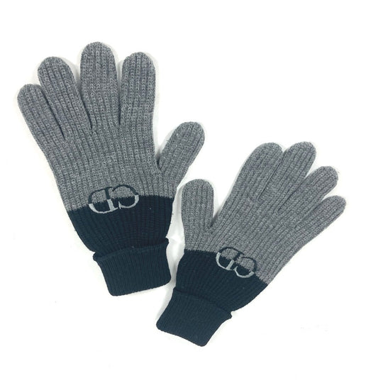 Dior gloves 213MG01AT481 wool gray By color CD logo mens M Used Authentic