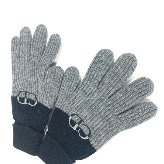 Dior gloves 213MG01AT481 wool gray By color CD logo mens M Used Authentic