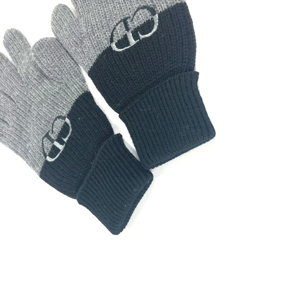 Dior gloves 213MG01AT481 wool gray By color CD logo mens M Used Authentic