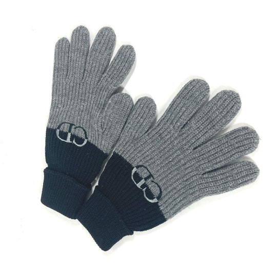 Dior gloves 213MG01AT481 wool gray By color CD logo mens M Used Authentic