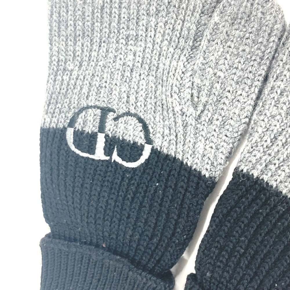 Dior gloves 213MG01AT481 wool gray By color CD logo mens M Used Authentic