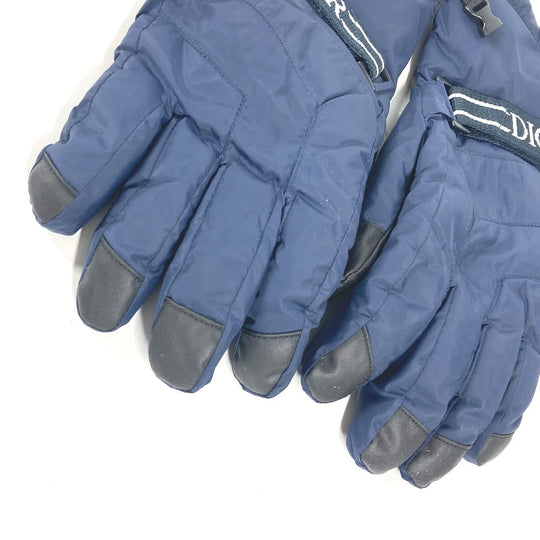 Dior gloves 113C901A0459 polyamide Navy Snowboarding Skiing logo gloves mens Used Authentic