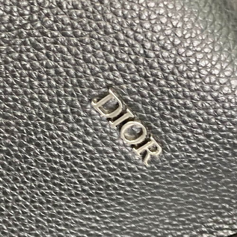 DIOR HOMME Business bag leather black Handbag logo Inner Trotter Oblique mens Used Authentic