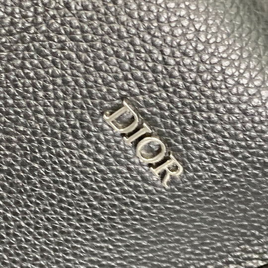 DIOR HOMME Business bag leather black Handbag logo Inner Trotter Oblique mens Used Authentic