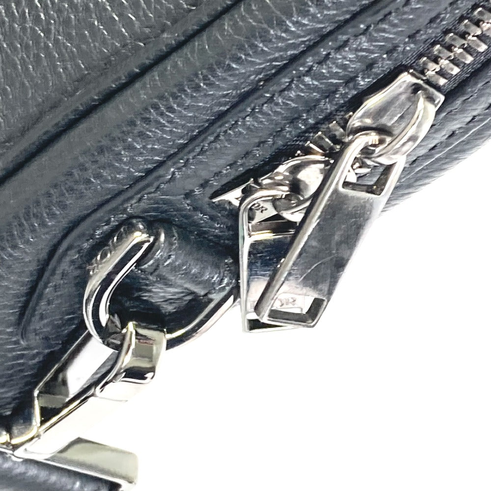 DIOR HOMME Business bag leather black Handbag logo Inner Trotter Oblique mens Used Authentic