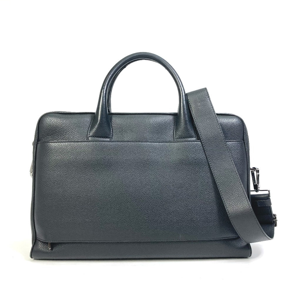 DIOR HOMME Business bag leather black Handbag logo Inner Trotter Oblique mens Used Authentic