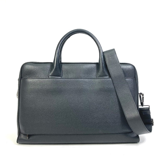 DIOR HOMME Business bag leather black Handbag logo Inner Trotter Oblique mens Used Authentic