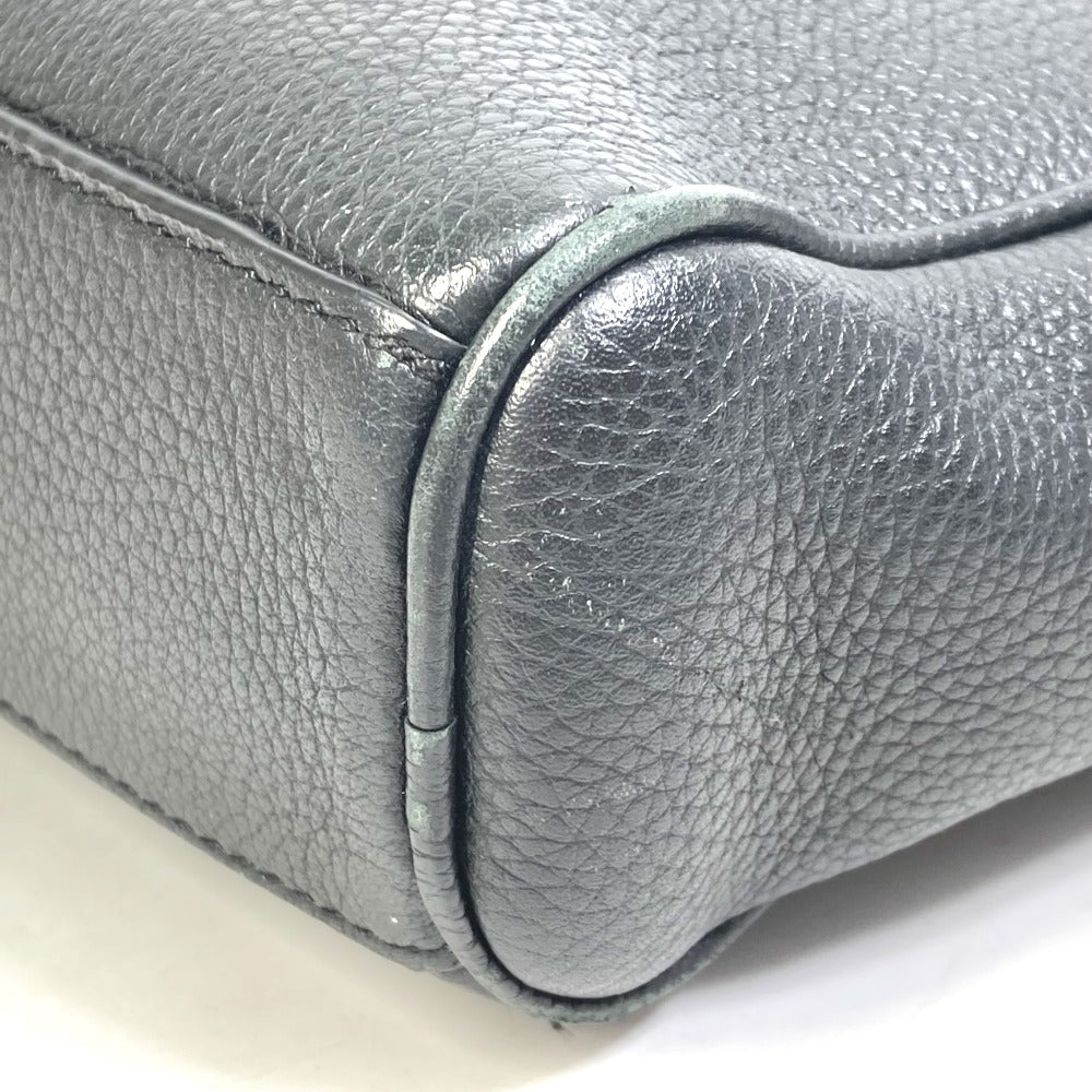 DIOR HOMME Business bag leather black Handbag logo Inner Trotter Oblique mens Used Authentic