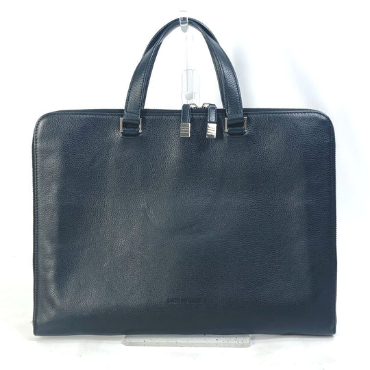 DIOR HOMME Business bag leather black Handbag Tote Bag logo mens Used Authentic