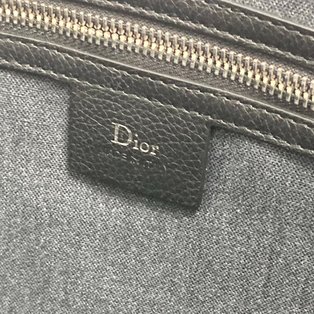DIOR HOMME Business bag leather black Handbag Tote Bag logo mens Used Authentic