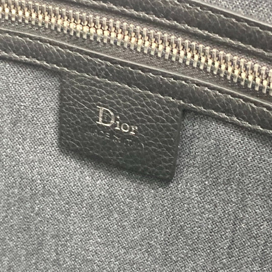 DIOR HOMME Business bag leather black Handbag Tote Bag logo mens Used Authentic