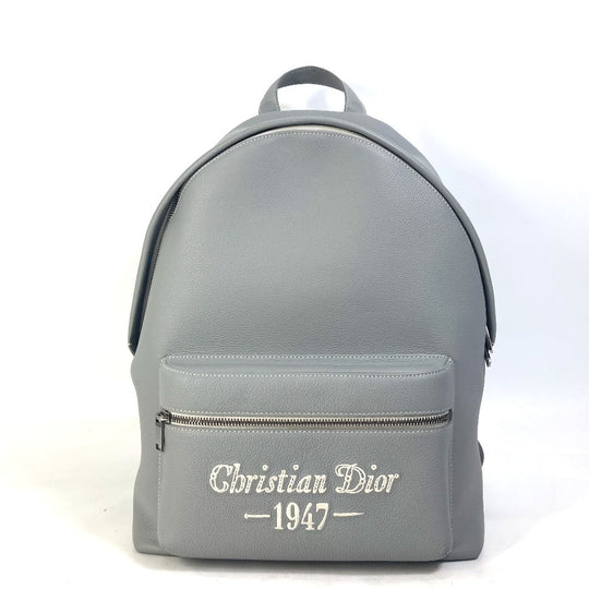 Dior Backpack 1ESBA088NFS Calfskin gray rider RIDER1947 logo backpack mens Used Authentic