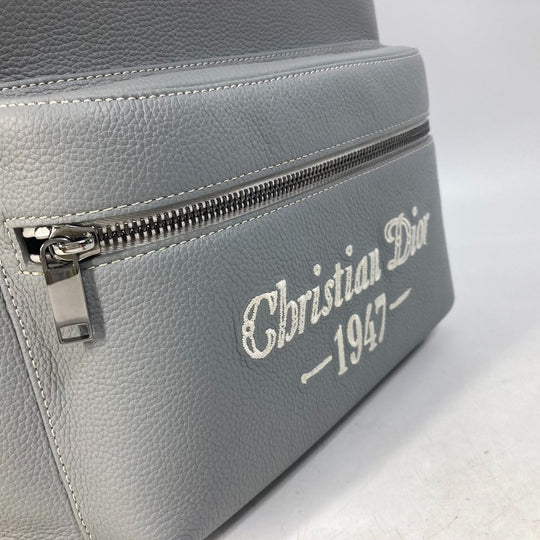 Dior Backpack 1ESBA088NFS Calfskin gray rider RIDER1947 logo backpack mens Used Authentic