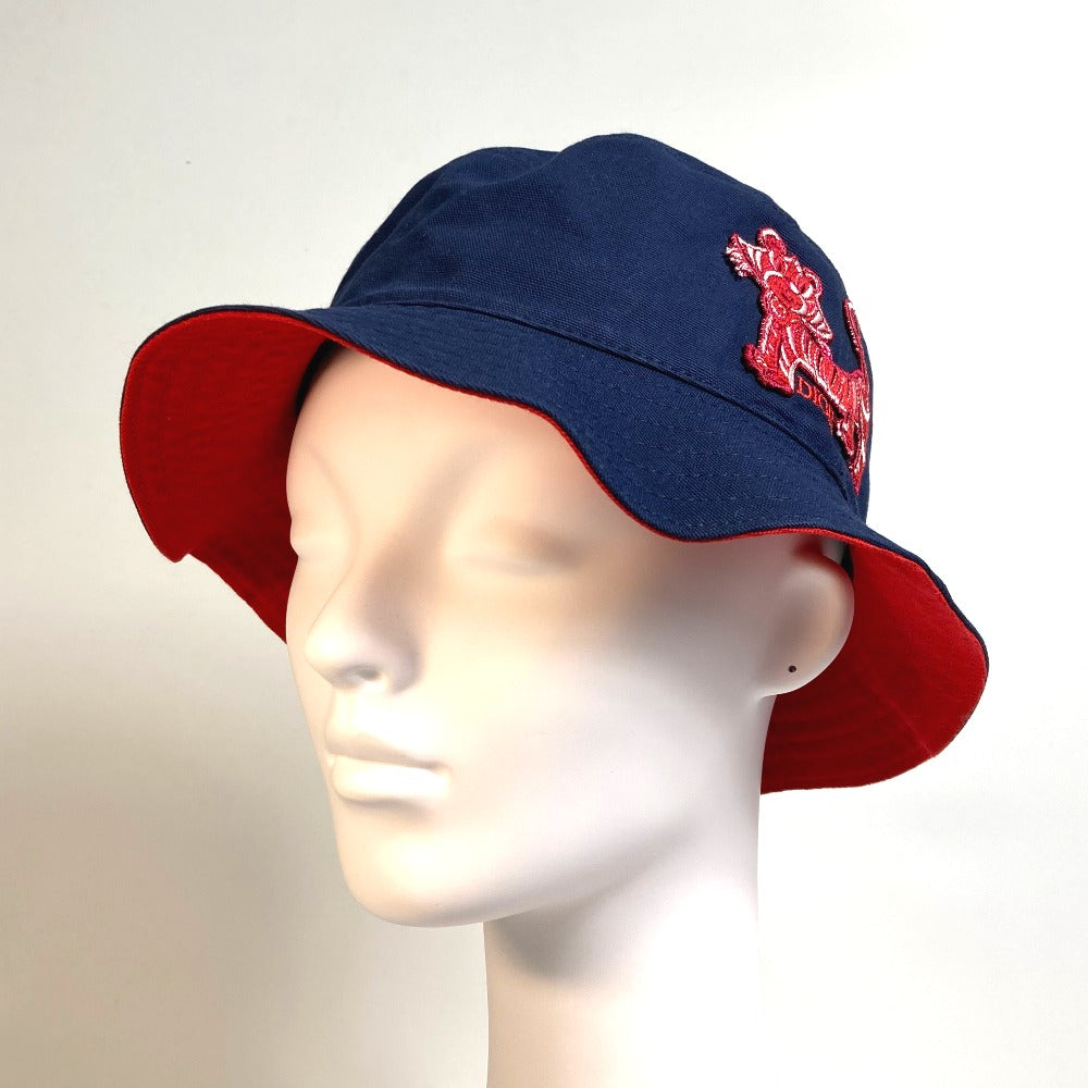Dior hat cotton blue embroidered tiger patch Kenny scharf unisex(Unisex) M Used Authentic