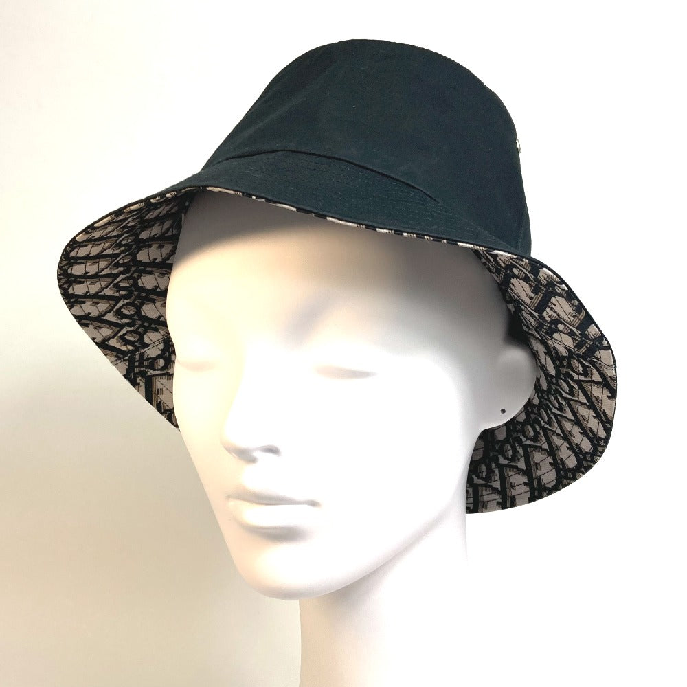 Dior hat 95TDD923A130 Nylon black Oblique TEDDY-D Bob Hat Women 56 Used Authentic