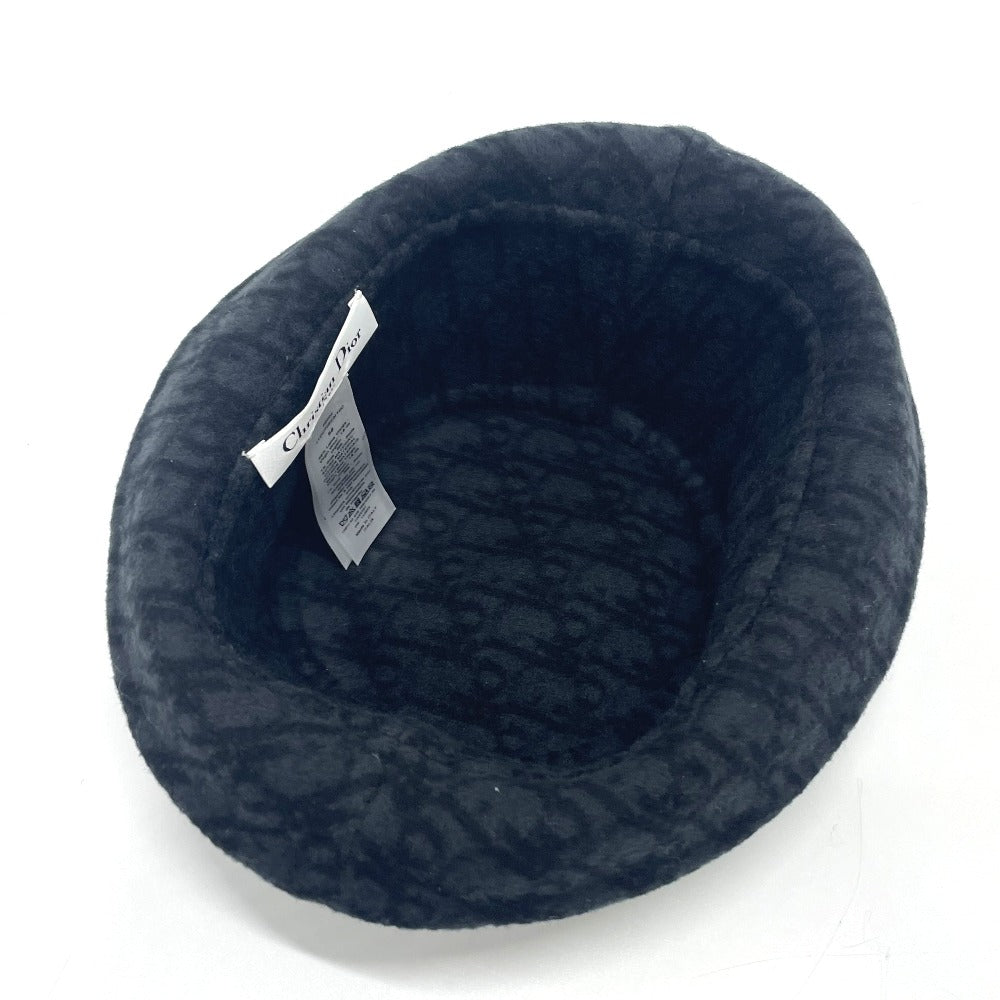 Dior hat 11DCH923I100 wool black Oblique CHIC bob hat Women 58 Used Authentic