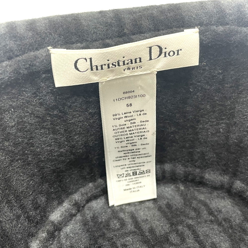Dior hat 11DCH923I100 wool black Oblique CHIC bob hat Women 58 Used Authentic
