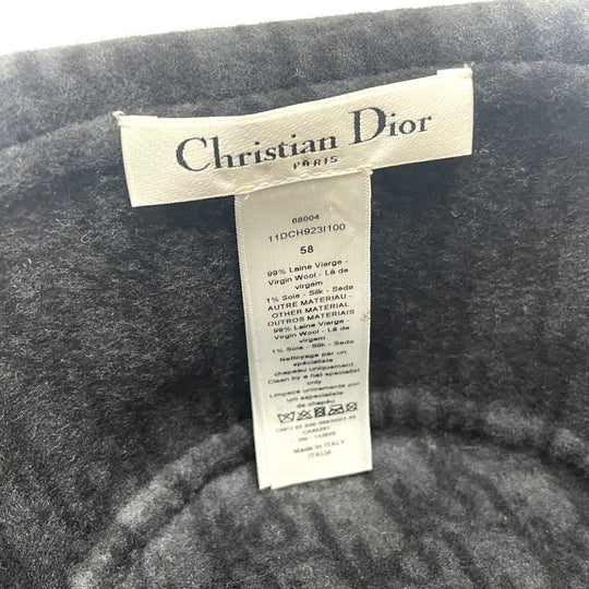 Dior hat 11DCH923I100 wool black Oblique CHIC bob hat Women 58 Used Authentic