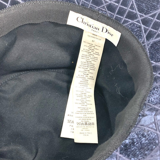 Dior hat 15CAN923X134 Cotton / Silk / Viscose Polyester Navy 21AW Velor Canage logo bob unisex(Unisex) 57 Used Authentic
