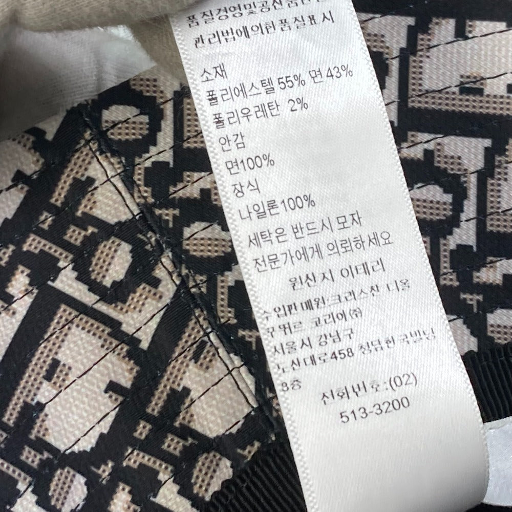 Dior hat 95TDD923G142 Polyester / Cotton green Oblique Veiled bob hat with checked tulle Women 57 Used Authentic