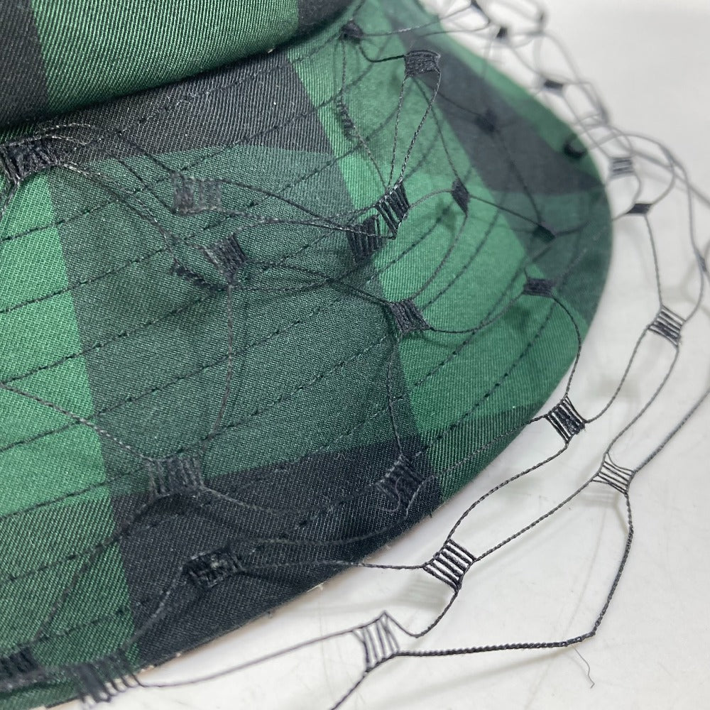 Dior hat 95TDD923G142 Polyester / Cotton green Oblique Veiled bob hat with checked tulle Women 57 Used Authentic