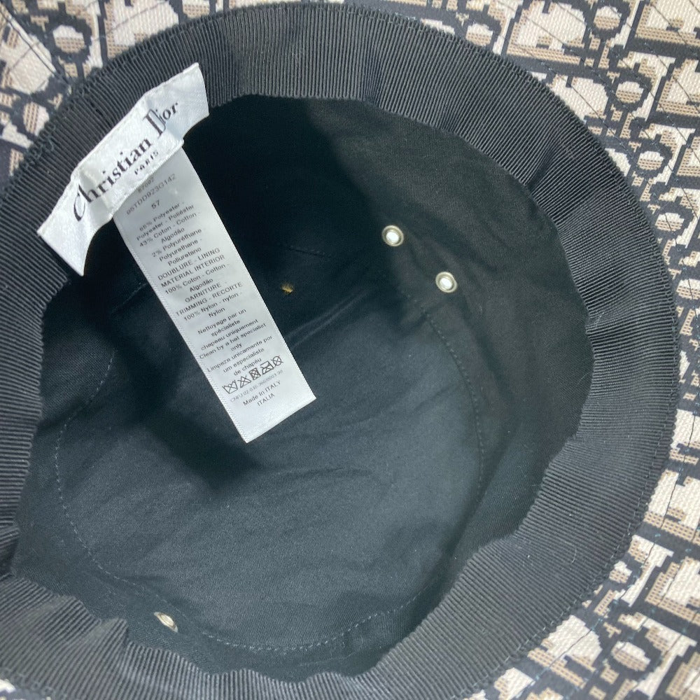 Dior hat 95TDD923G142 Polyester / Cotton green Oblique Veiled bob hat with checked tulle Women 57 Used Authentic