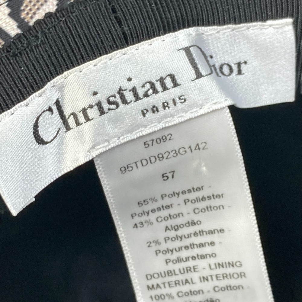 Dior hat 95TDD923G142 Polyester / Cotton green Oblique Veiled bob hat with checked tulle Women 57 Used Authentic