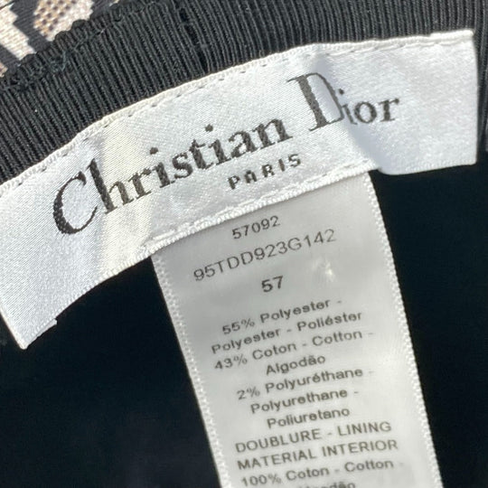Dior hat 95TDD923G142 Polyester / Cotton green Oblique Veiled bob hat with checked tulle Women 57 Used Authentic
