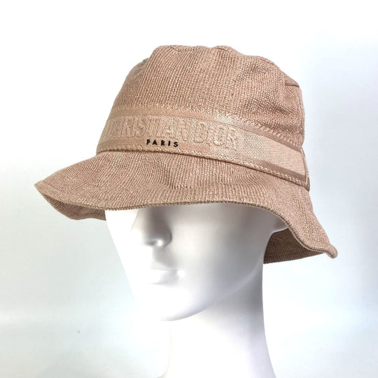 Dior hat 04DBB923A132 cotton/viscose pink Hat Hat Bucket Hat Bob Hat logo bob hat Women 56 Used Authentic