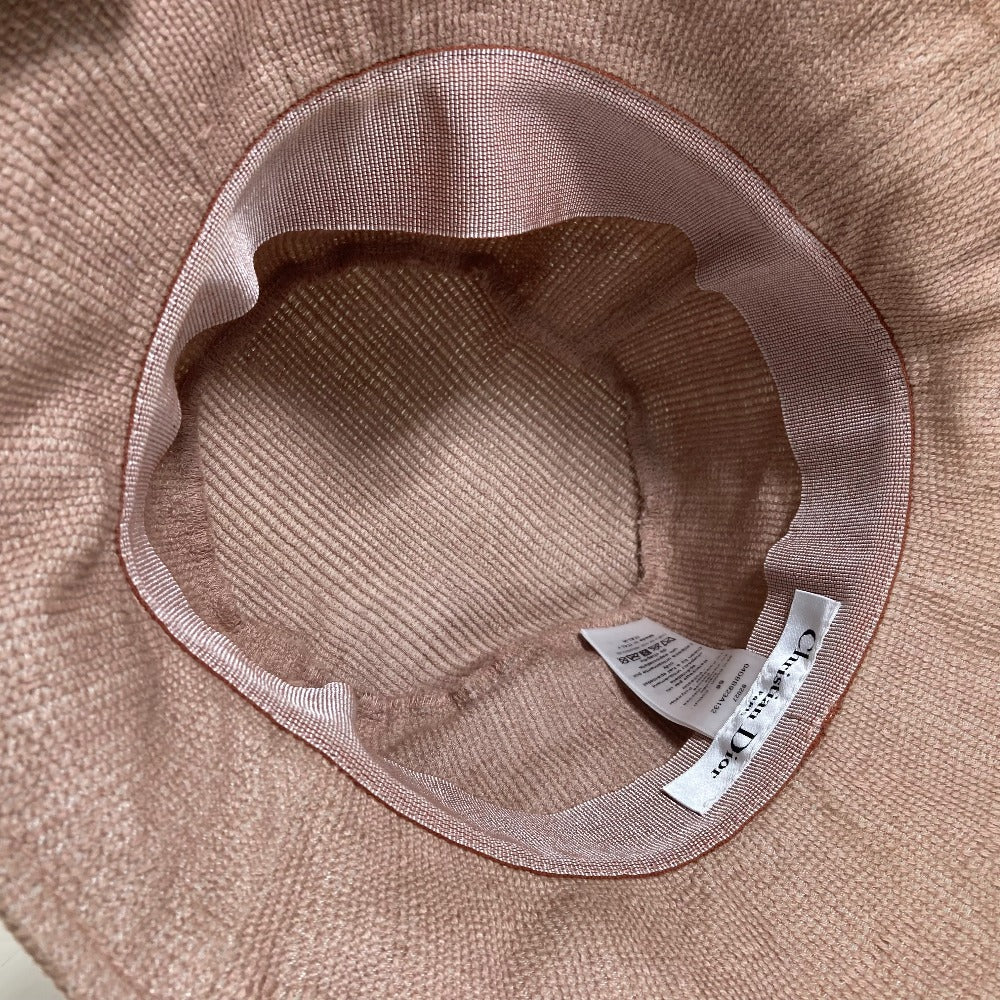 Dior hat 04DBB923A132 cotton/viscose pink Hat Hat Bucket Hat Bob Hat logo bob hat Women 56 Used Authentic