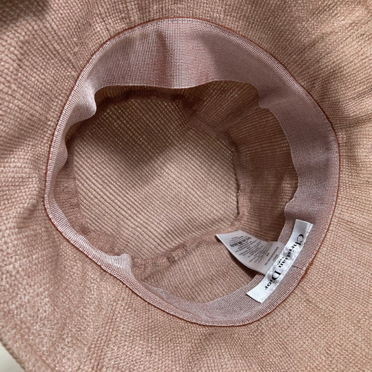 Dior hat 04DBB923A132 cotton/viscose pink Hat Hat Bucket Hat Bob Hat logo bob hat Women 56 Used Authentic
