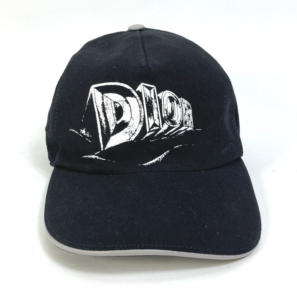Dior cap 243C904I4511 cotton black logo print mens M Used Authentic
