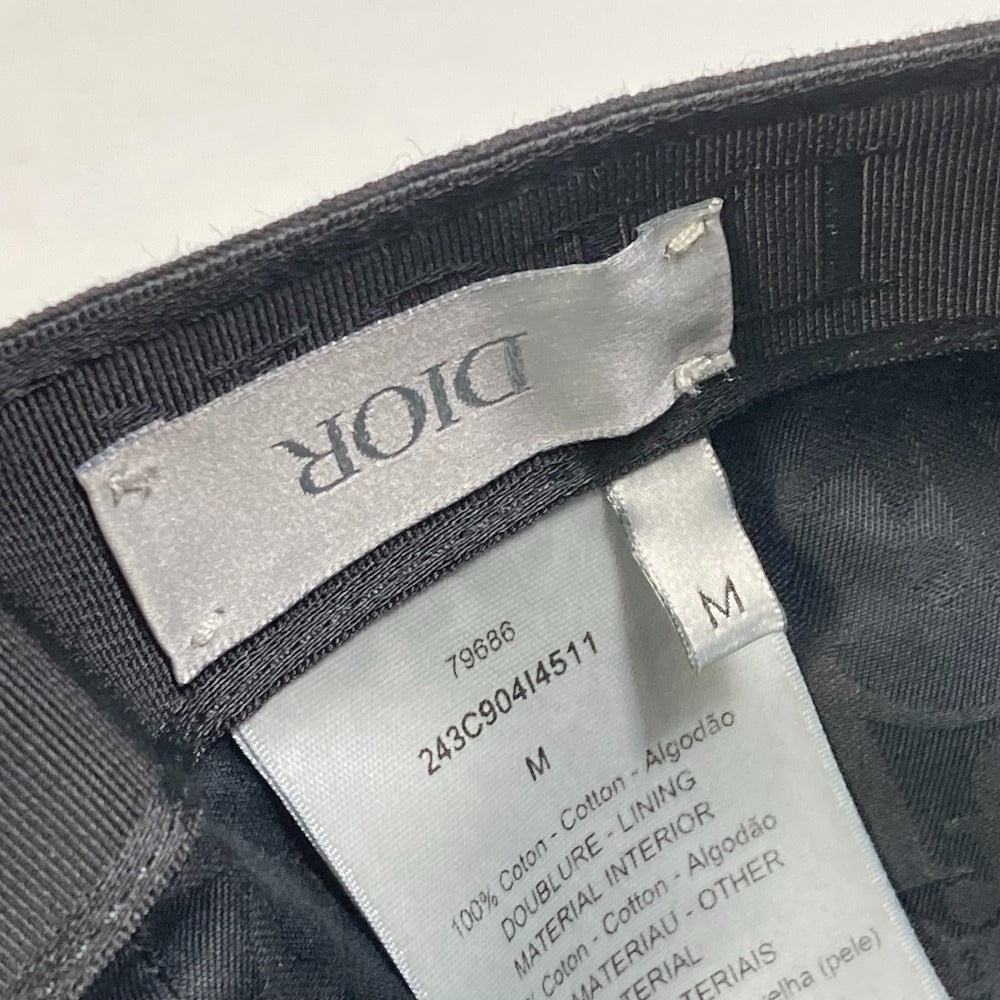 Dior cap 243C904I4511 cotton black logo print mens M Used Authentic